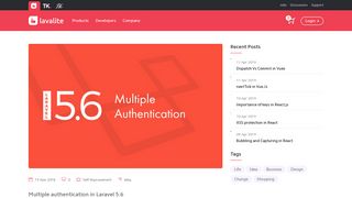 
                            11. Multiple authentication in Laravel 5.6 - Lavalite