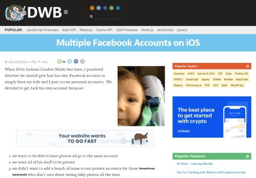 
                            9. Multiple Facebook Accounts on iOS - David Walsh Blog