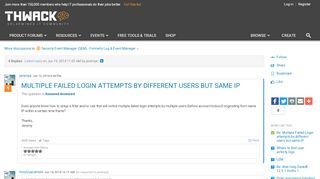 
                            11. Multiple Failed Login attempts by different use... | THWACK