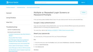 
                            5. Multiple or Repeated Login Screens or Password Prompts – Postbox ...
