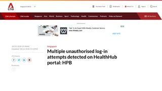 
                            13. Multiple unauthorised log-in attempts detected on HealthHub portal ...