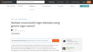
                            7. Multiple unsuccessful login attempts using generic login names ...