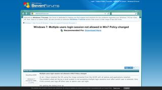 
                            7. Multiple users login session not allowed in Win7 Policy changed ...