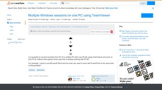 
                            12. Multiple Windows sessions on one PC using TeamViewer - ...