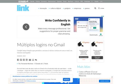 
                            8. Múltiplos logins no Gmail - Link - Estadão