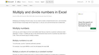 
                            8. Multiply and divide numbers in Excel - Office Support