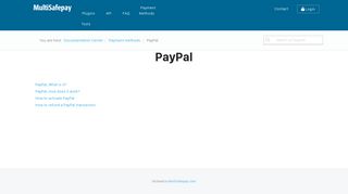 
                            12. Multisafepay: PayPal