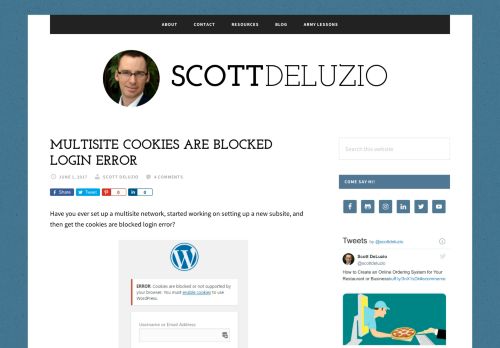 
                            12. Multisite Cookies are Blocked Login Error - Scott DeLuzio
