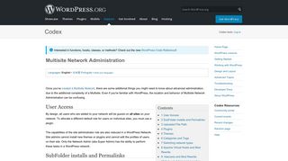 
                            1. Multisite Network Administration « WordPress Codex