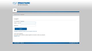 
                            10. MULTIVAC Customer Portal - Spare parts shop Logon