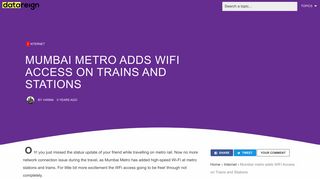
                            7. Mumbai metro adds WiFi Access on Trains and Stations - DataReign