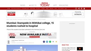 
                            12. Mumbai: Stampede in Mithibai college, 15 students rushed to hospital ...