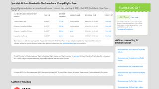 
                            6. Mumbai to Bhubaneshwar SpiceJet Airlines Flights @Rs.2998 + Flat ...