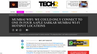 
                            3. Mumbai WiFi: We could only connect to one in four Aaple Sarkar ...