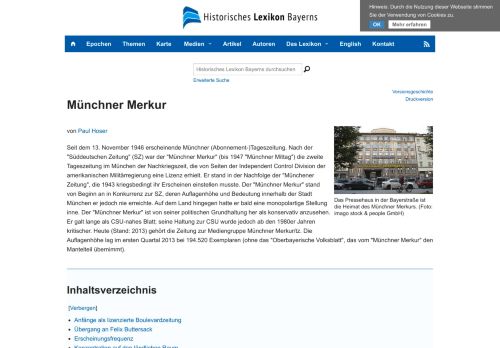 
                            13. Münchner Merkur – Historisches Lexikon Bayerns