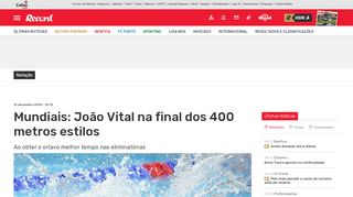 
                            13. Mundiais: João Vital na final dos 400 metros estilos - Natação ...