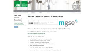 
                            5. Munich Graduate School of Economics | Application Portal of the ...