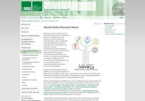 
                            2. Munich Medical Research School - Medizinische Fakultät - LMU ...