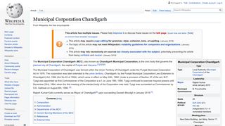 
                            7. Municipal Corporation Chandigarh - Wikipedia