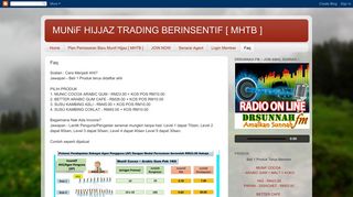 
                            5. MUNiF HIJJAZ TRADING BERINSENTIF [ MHTB ]: Faq