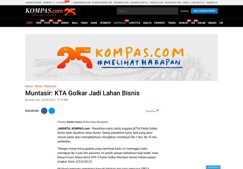 
                            3. Muntasir: KTA Golkar Jadi Lahan Bisnis - Kompas.com