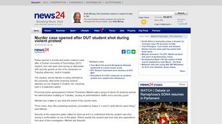 
                            10. Murder case opened after DUT student shot during violent protest ...