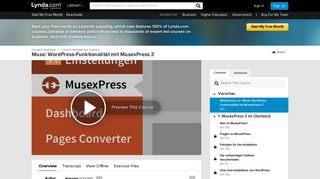 
                            9. Muse: WordPress-Funktionalität mit MusexPress 3 - Lynda.com