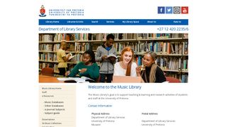 
                            10. Music - Department of Library Services - University of Pretoria