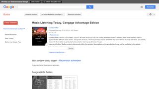 
                            11. Music Listening Today, Cengage Advantage Edition - Google Books-Ergebnisseite