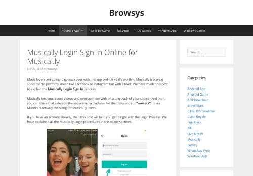 
                            5. Musically Login Sign In Online for Musical.ly - Browsys