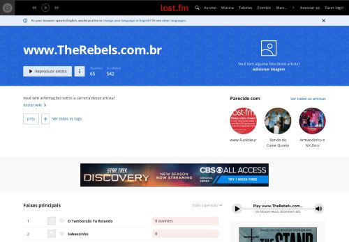 
                            11. Músicas, vídeos, estatísticas e fotos de www.TheRebels.com.br | Last.fm