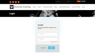 
                            4. Musician Casting : Login