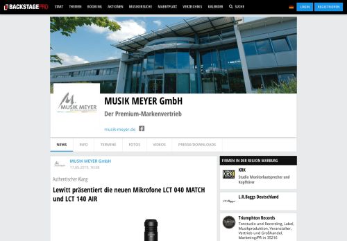 
                            11. MUSIK MEYER GmbH - Der Premium-Markenvertrieb - Backstage PRO