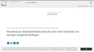 
                            13. Musikmesse: Reinhold Meinl wünscht sich mehr A-Brands und ...