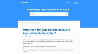 
                            2. Muss man für eine bereits gekaufte App nochmals ... - Runtastic Help