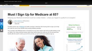 
                            8. Must I Sign Up for Medicare at 65? -- The Motley Fool