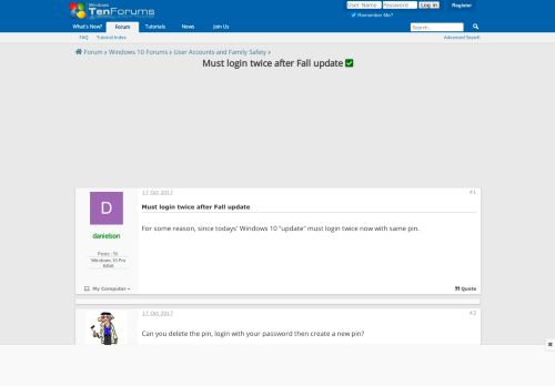 
                            5. Must login twice after Fall update Solved - Windows 10 Forums