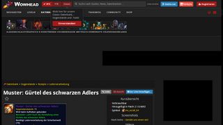 
                            8. Muster: Gürtel des schwarzen Adlers - Gegenstand - World of Warcraft