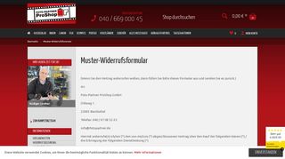 
                            8. Muster-Widerrufsformular | Foto-Partner ProShop