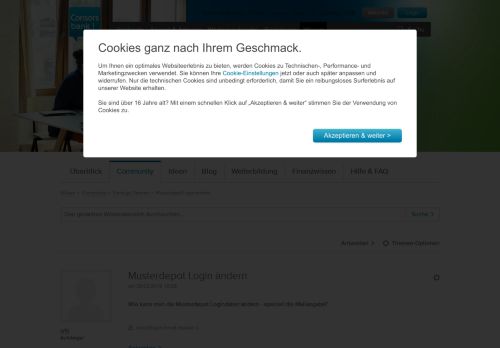 
                            11. Musterdepot Login ändern - Consorsbank Wissenscommunity