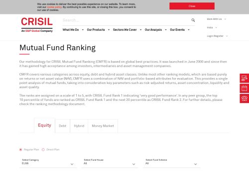 
                            9. Mutual Fund Ranking - Crisil