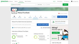 
                            9. Mutual Trust Bank Interview Questions | Glassdoor