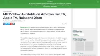 
                            12. MUTV Now Available on Amazon Fire TV, Apple TV, Roku and Xbox ...