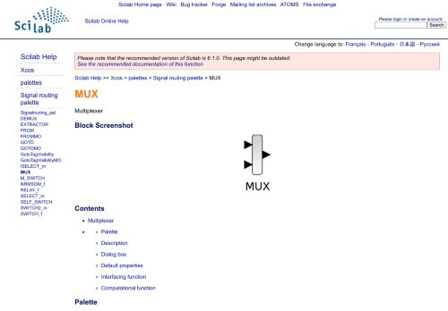 
                            11. MUX - Multiplexer - Scilab Online Help