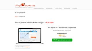 
                            11. MV-Spion.de - Test & Erfahrungen - Single Netzwerke