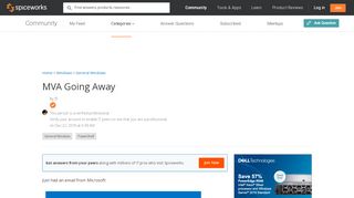 
                            11. MVA Going Away - Windows Forum - Spiceworks Community
