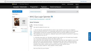 
                            5. MVC Üye Login İşlemleri - MSDN - Microsoft