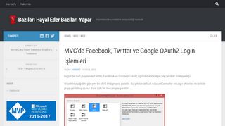 
                            10. MVC'de Facebook, Twitter ve Google OAuth2 Login İşlemleri – Bazıları ...