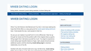 
                            8. mweb dating login