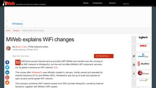 
                            11. MWeb explains WiFi changes | ITWeb